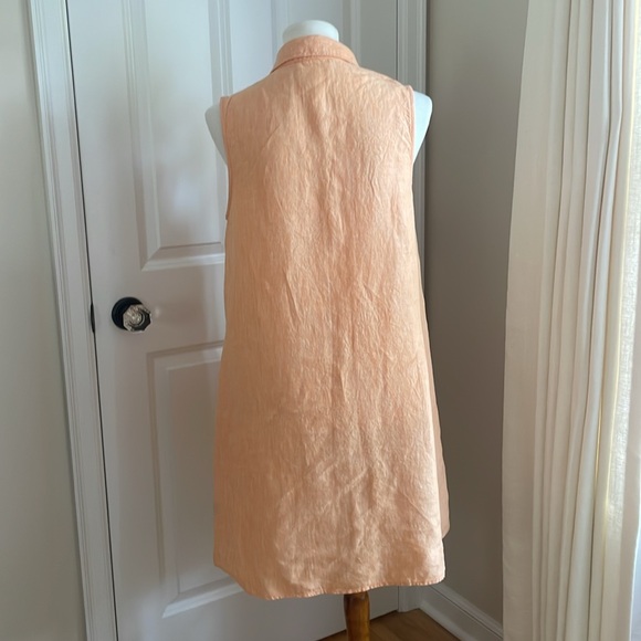 J. McLaughlin - Linen Sleeveless Shirtdress - Orange - Size M - Picture 4 of 6